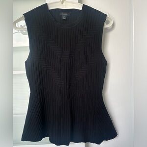 Halogen, like new, black tank/sleeveless top, textured.